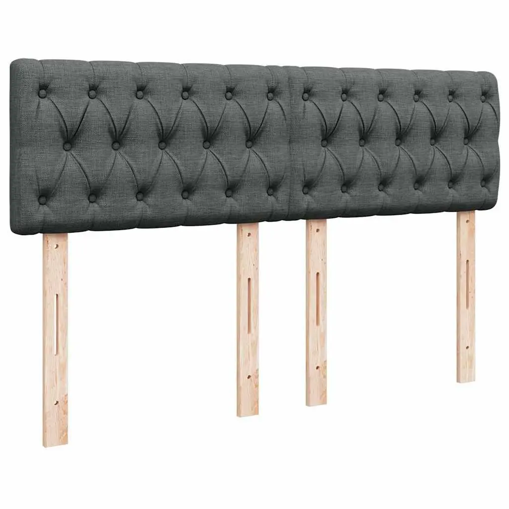 Grey Fabric Queen Bed with Pocket Spring Mattress and Adjustable LED Lighting