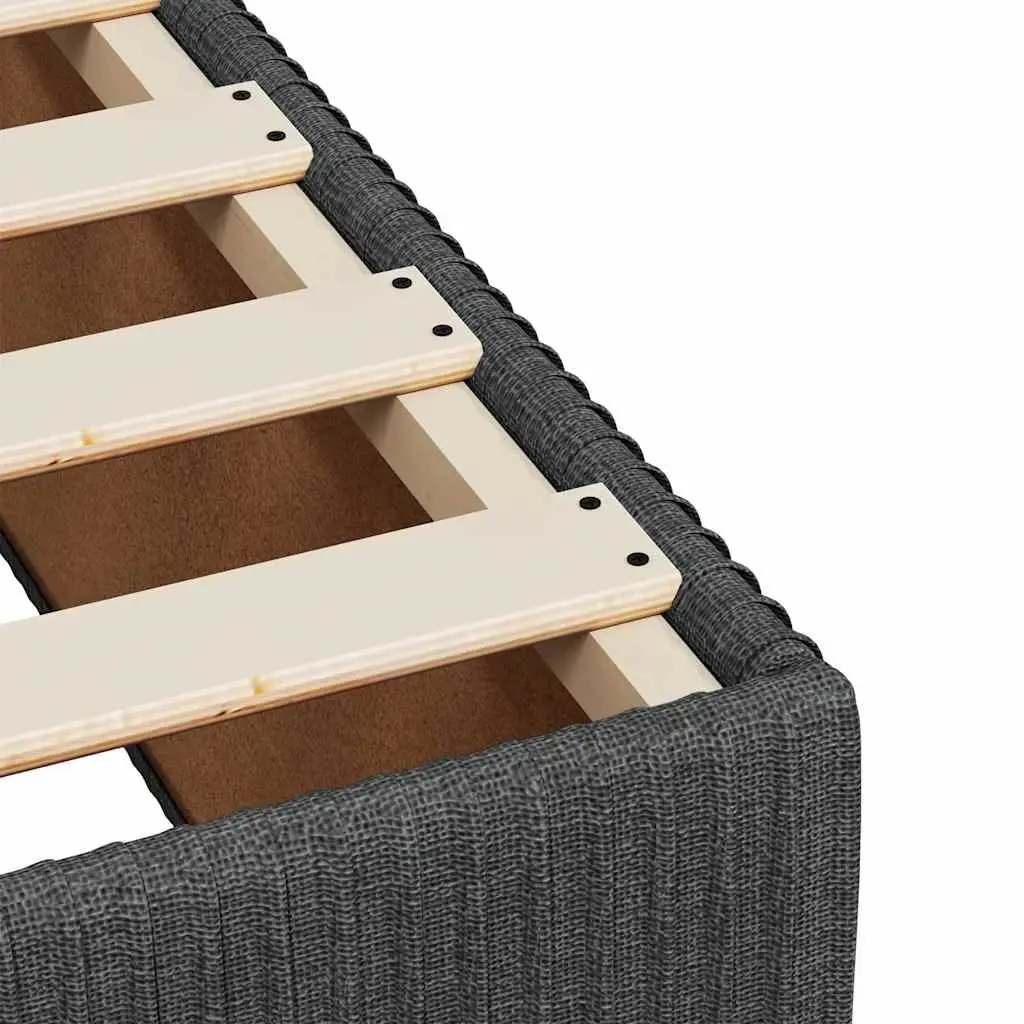 Queen Pocket Spring Bed Frame with LED Light and Removable Mattress Topper in Light Grey Upholstery