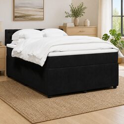 Stylish Box Spring Bed with Integrated Mattress and LED Ambiance