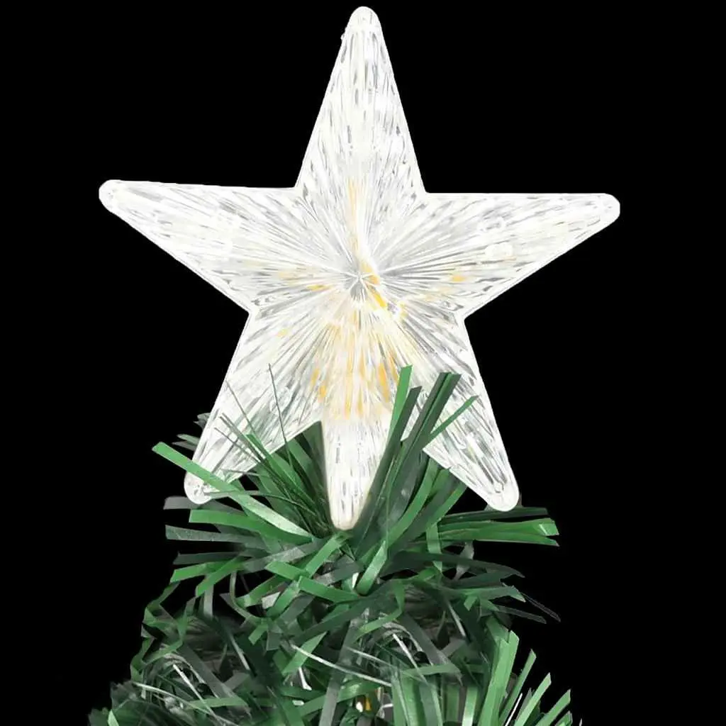 Artificial Pre-lit Christmas Tree 210 cm Green Dual Lighting LED Fibre Optic