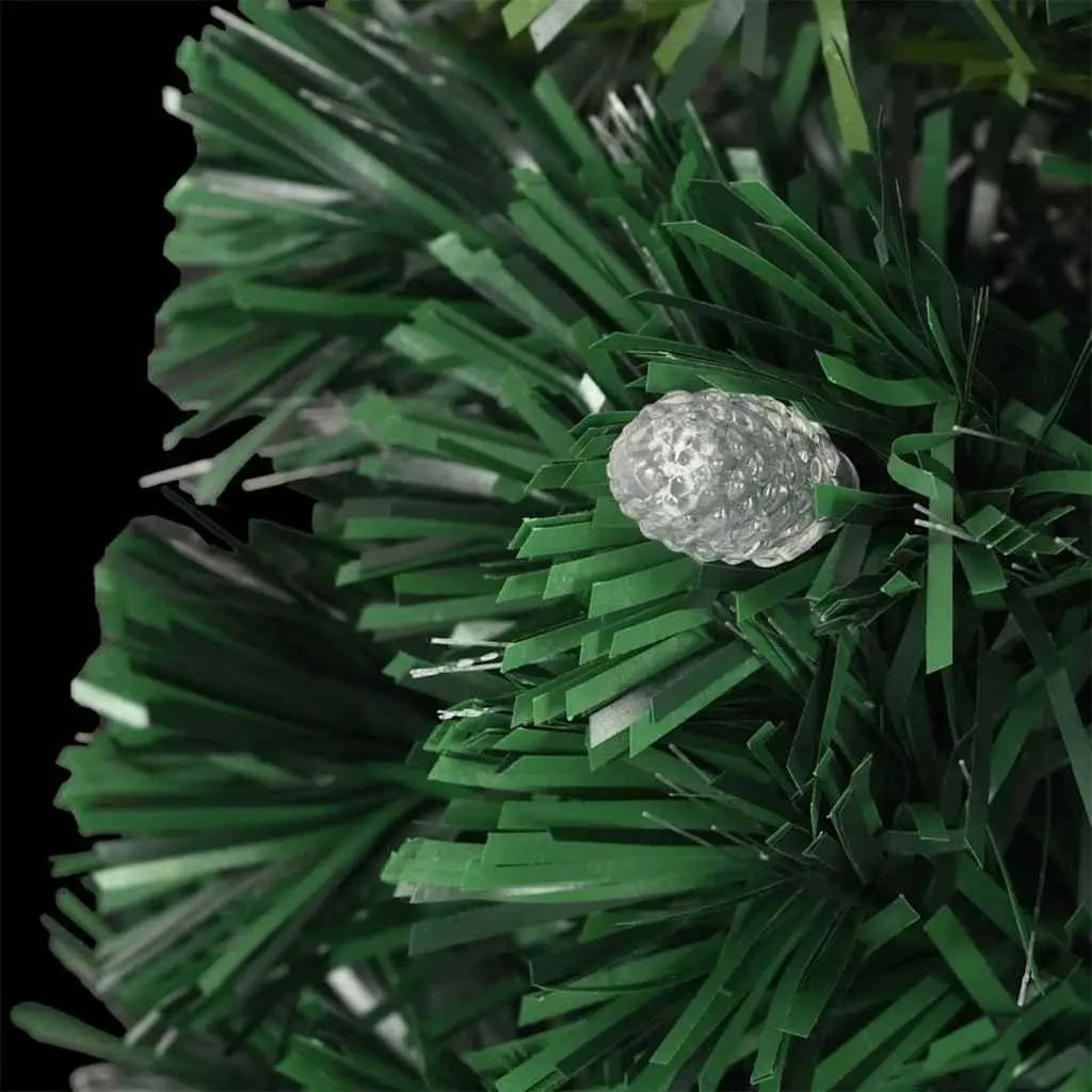 Artificial Pre-lit Christmas Tree 210 cm Green Dual Lighting LED Fibre Optic
