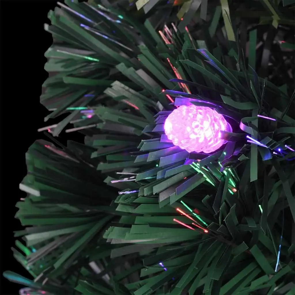 Artificial Pre-lit Christmas Tree 210 cm Green Dual Lighting LED Fibre Optic