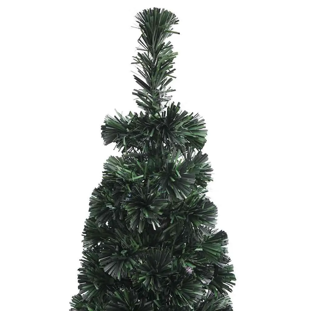 Artificial Slim Christmas Tree 150cm Fibre Optic Lighting Black
