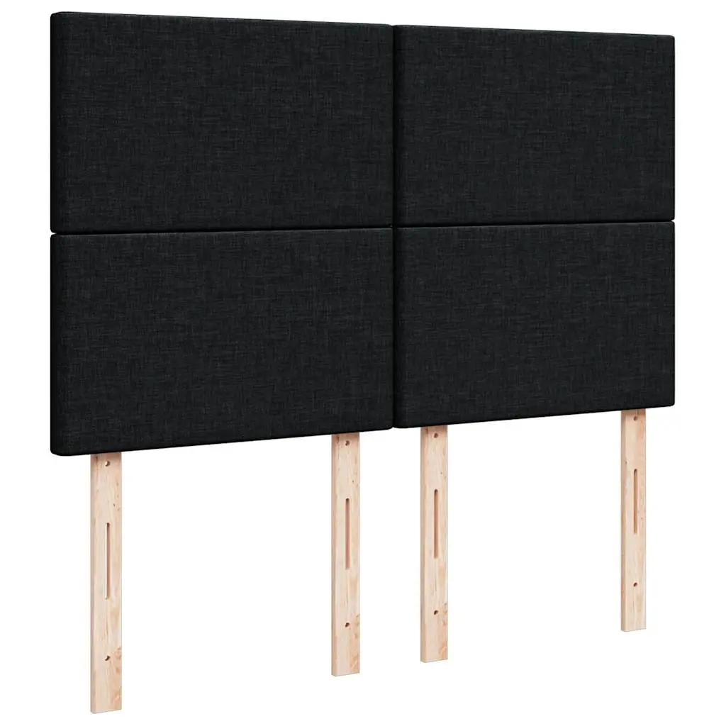 Queen Box Spring Bed with Pocket Spring Mattress Black Velvet Adjustable Headboard