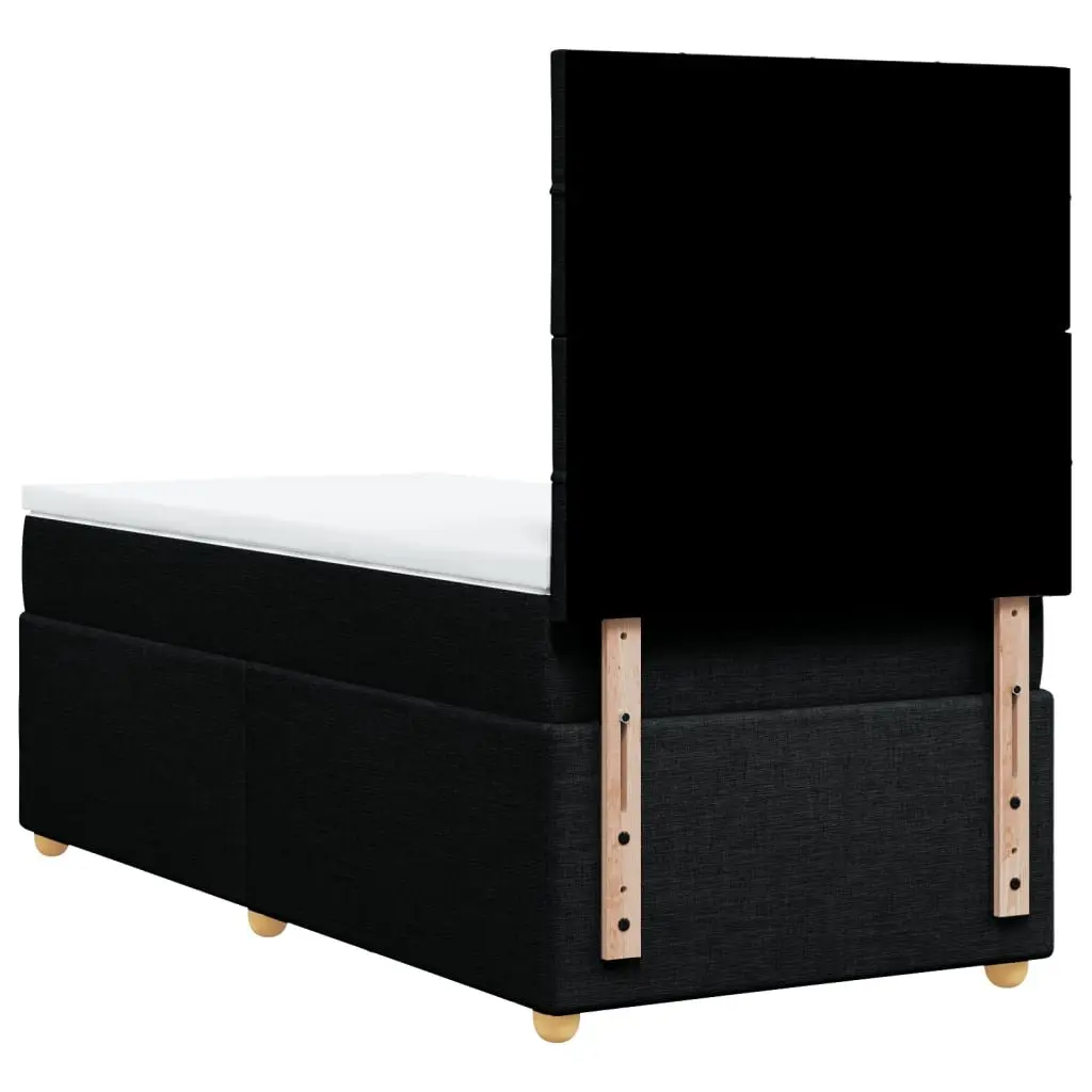 Box Spring Bed King Single Pocket Spring Mattress Adjustable Headboard Black Fabric