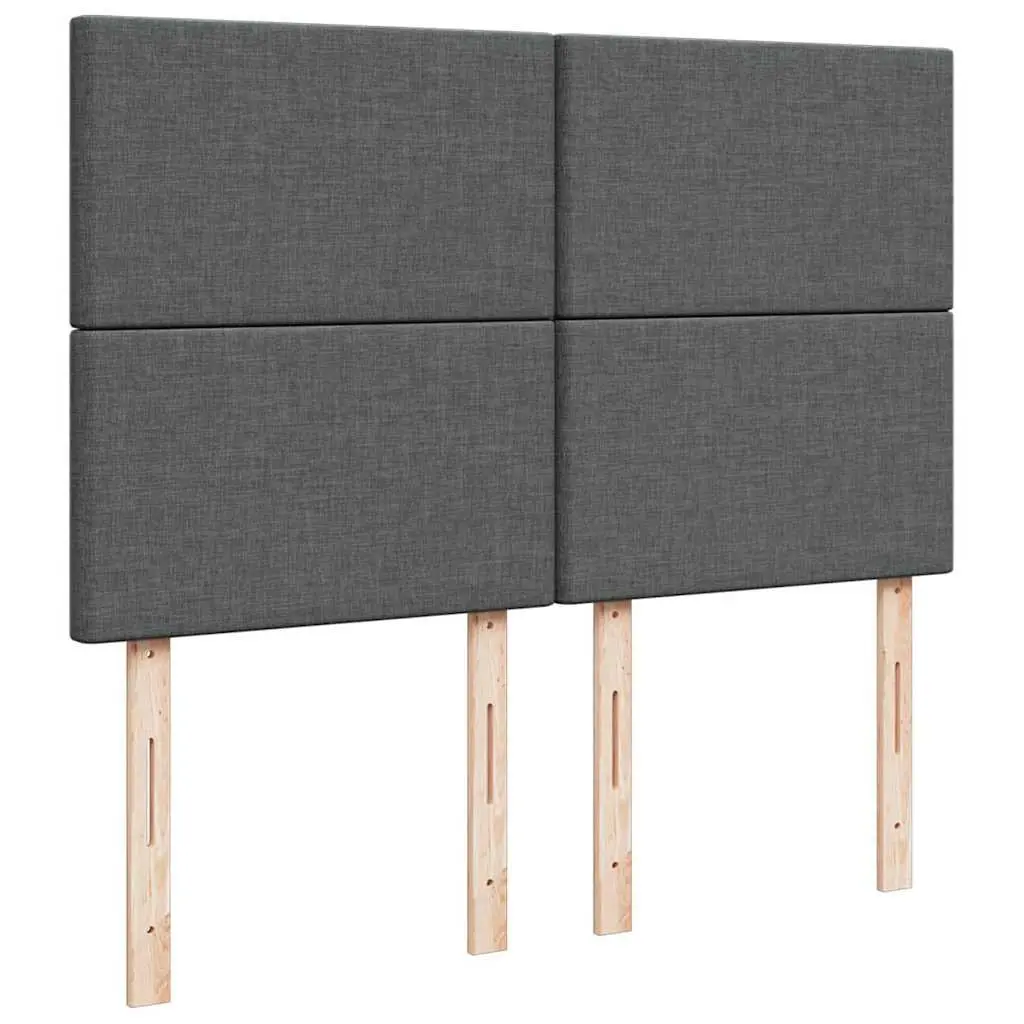 Queen Bed with Pocket Spring Mattress Grey Adjustable Headboard