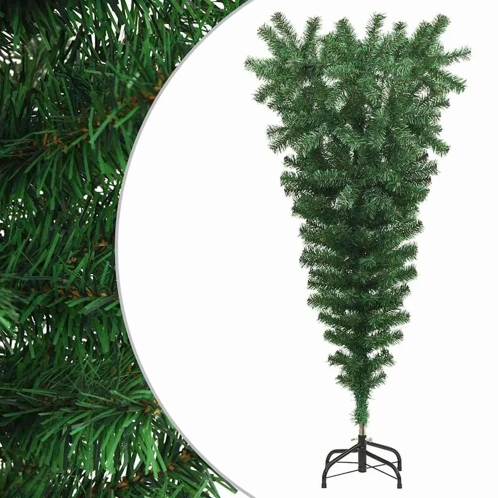 Upside-Down Artificial Christmas Tree 120cm Green with Stand Decorative Holiday