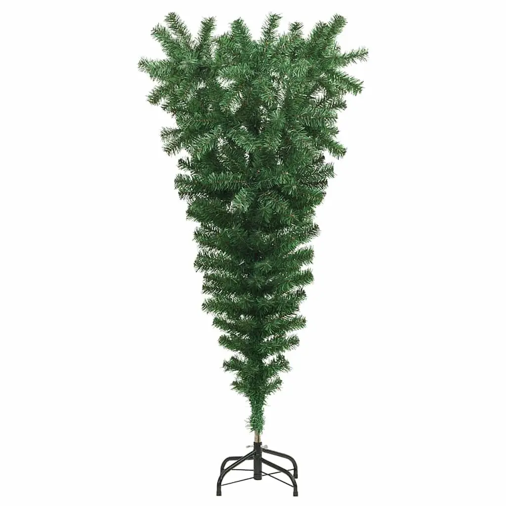 Upside-Down Artificial Christmas Tree 120cm Green with Stand Decorative Holiday