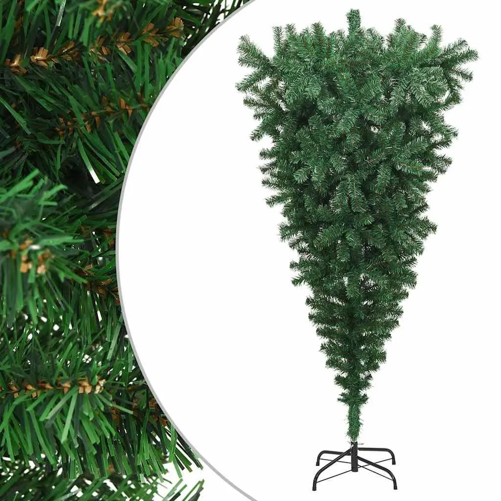 Upside-Down Artificial Christmas Tree 180cm Adjustable Branches Green