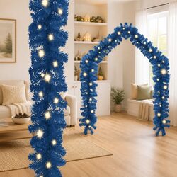 Blue Christmas Garland with LED Lights 5m Holiday Decoration Festive Home Decor