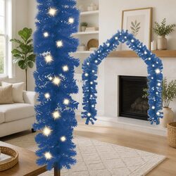 Blue Christmas Garland 20m LED Lights Holiday Decoration Indoor Outdoor Seasonal