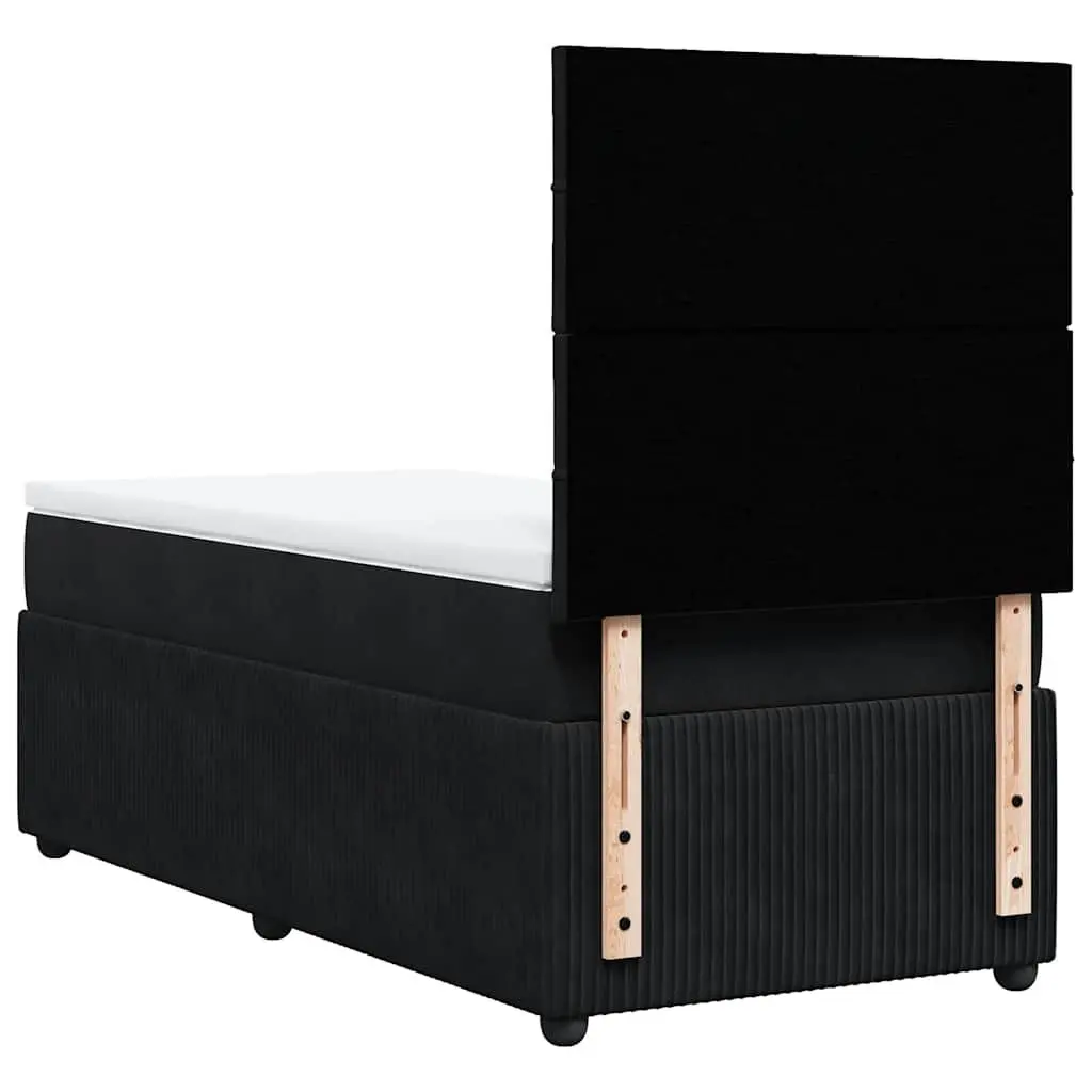 Box Spring Bed King Single Adjustable Headboard Pocket Spring Mattress Black Velvet