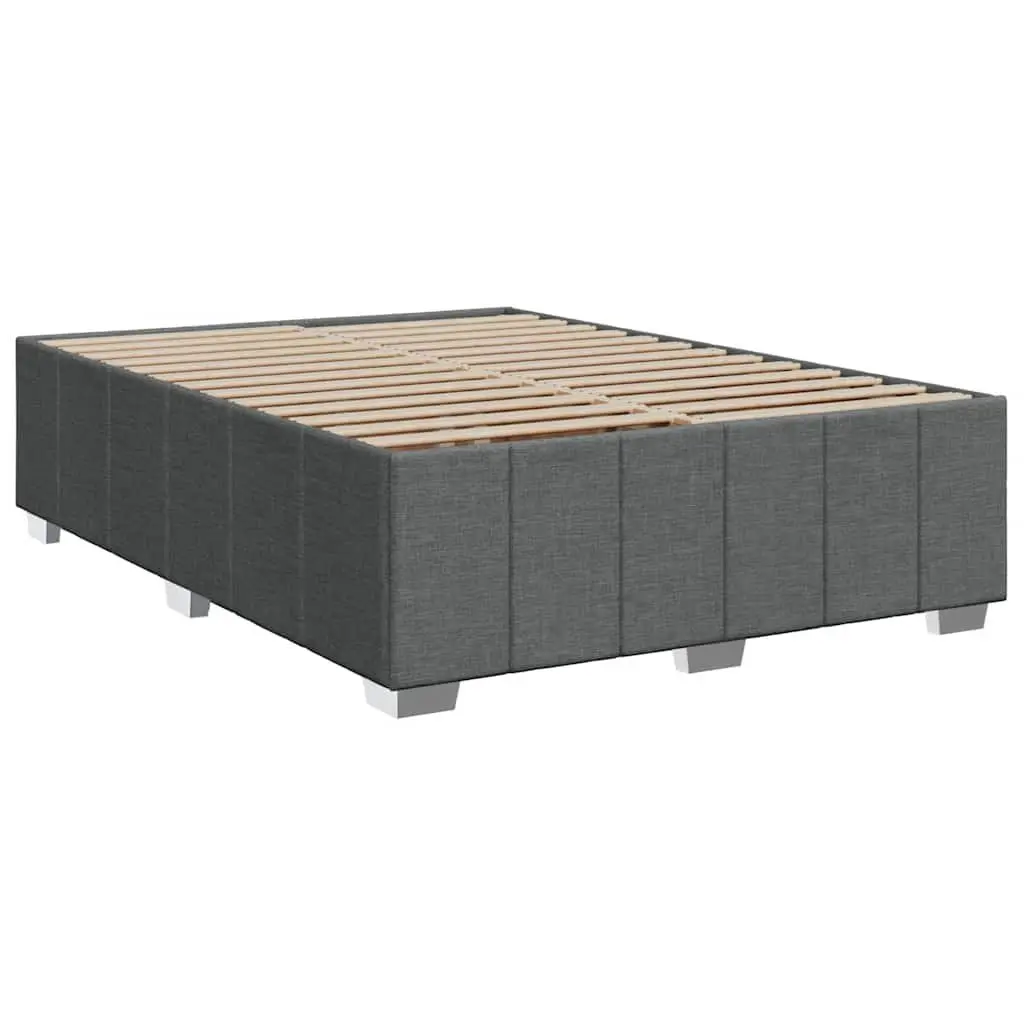 Pocket Mattress Queen Bed Grey with Adjustable Headboard and LED Lighting