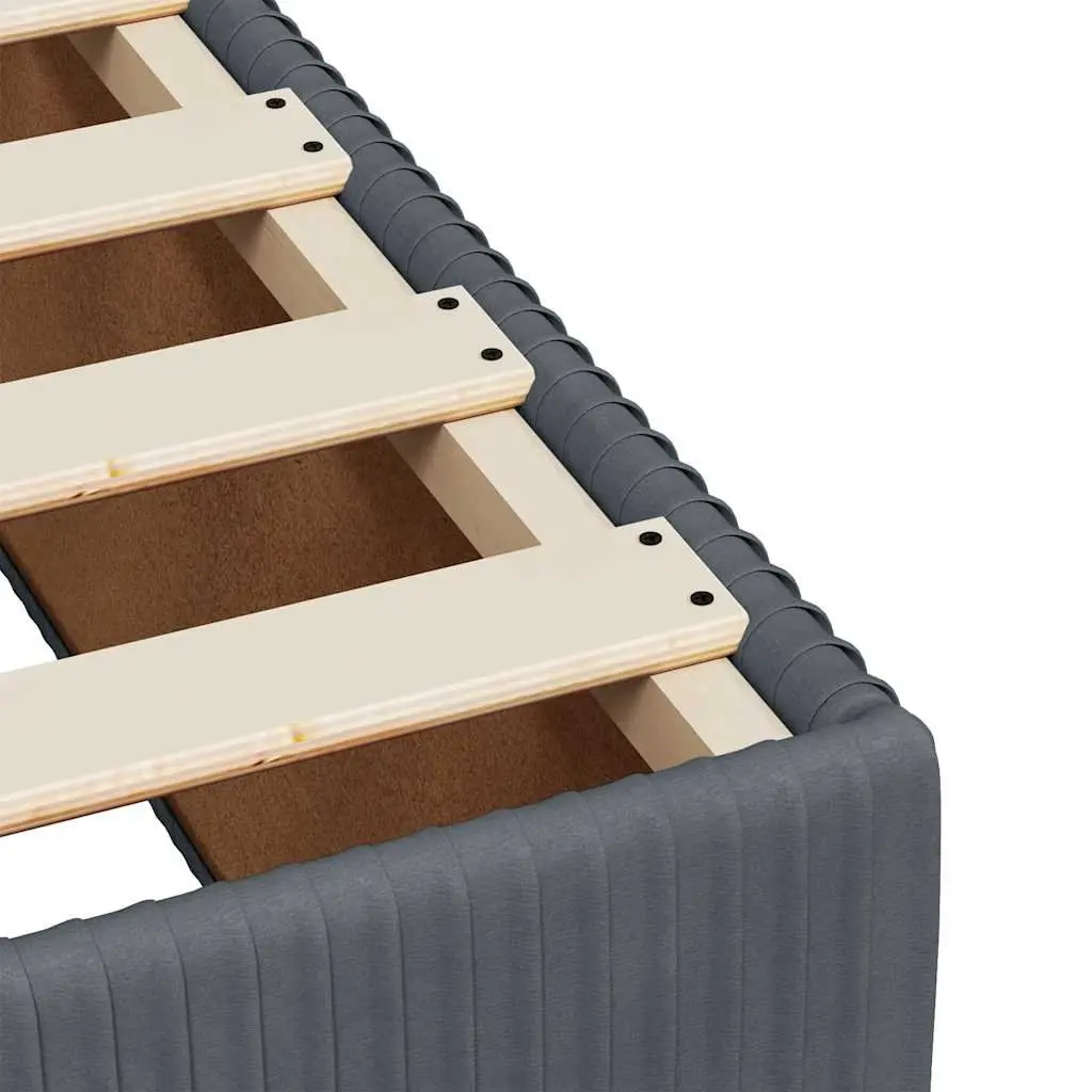 Double Box Bed with Height Adjustable Headboard Pocket Spring Mattress in Grey Velvet with LED Lighting