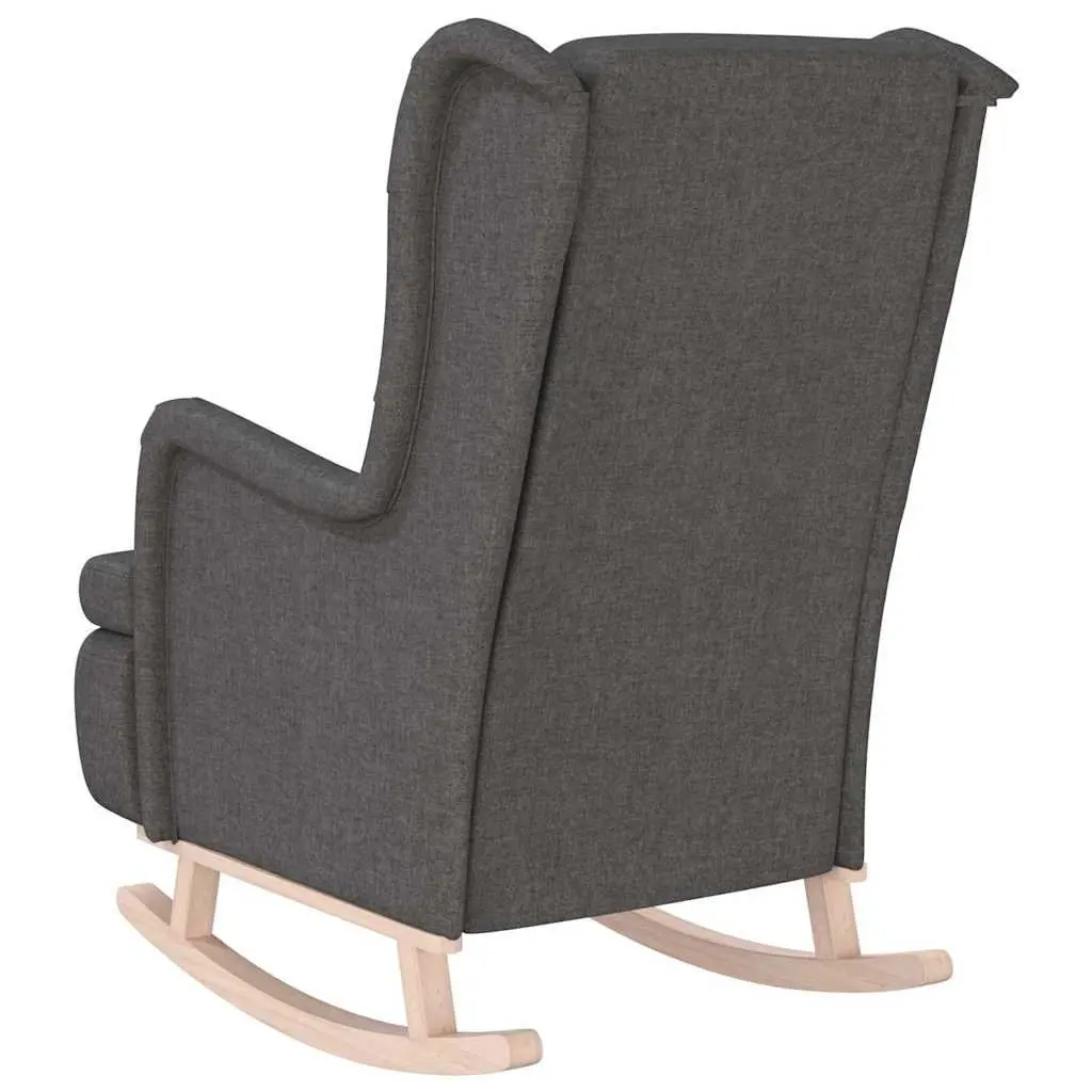 Grey Fabric Armchair Padded Foam Upholstered Seat Rocking Legs Living Room Furniture
