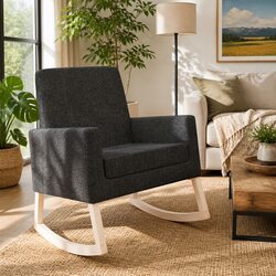 Enhance Your Living Space with a Black Upholstered Rocking Chair