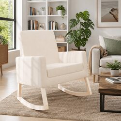 Enhance Your Home with a Cream Fabric Rocking Chair