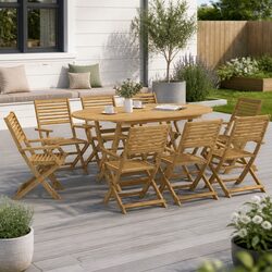 Transform Your Outdoor Space with This 9-Piece Dining Set
