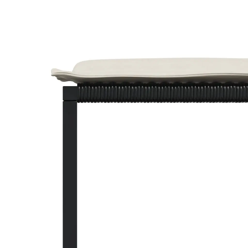 Outdoor Garden Dining Set 9 Piece Black Poly Rattan Table with Tempered Glass Top and Cushions for Patio