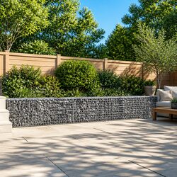 Gabion Basket with Cover 400x50x50 cm Galvanised Iron Wire Garden Retaining Wall