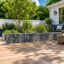 Gabion Basket with Cover 600x50x50 cm Silver Outdoor Garden Landscaping Decor