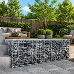 Stylish Gabion Basket with Cover for Garden 100x100x50 cm