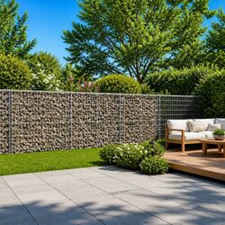 Gabion Basket with Cover 600x100x100 cm Garden Retaining Wall Wire Cage