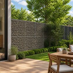 Gabion Basket with Cover 450x100x200 cm Garden Landscaping Retaining Wall Wire
