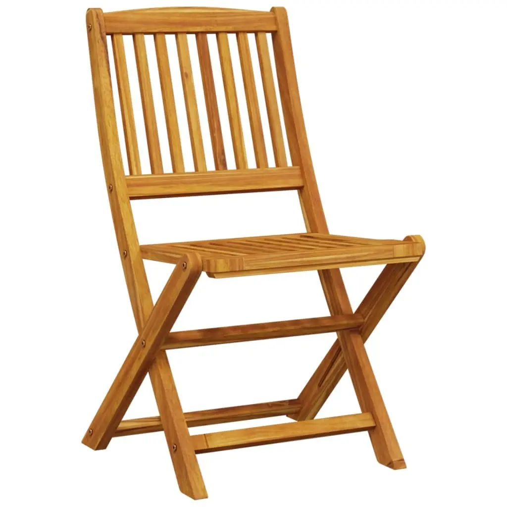 Folding Bistro Set 3 Piece Solid Acacia Wood Outdoor Dining Garden Patio