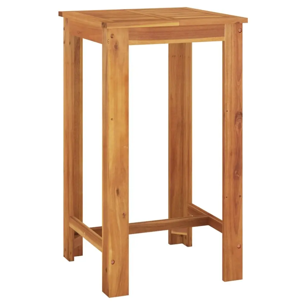 3 Piece Garden Bar Set Outdoor Poly Rattan Acacia Wood Table and Stools Black