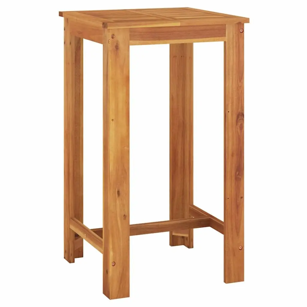 5 Piece Garden Bar Set Black Acacia Wood Poly Rattan Outdoor Dining Stools Table