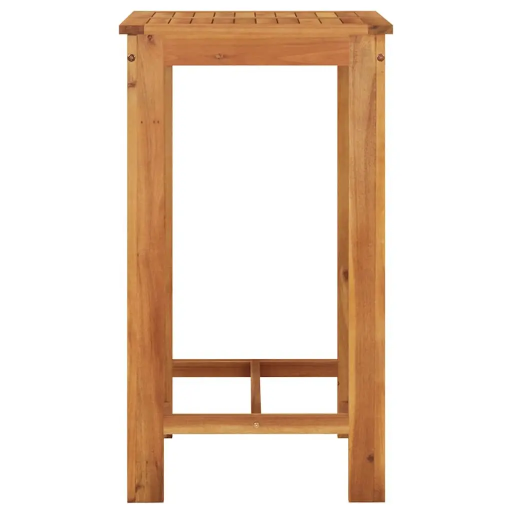 Outdoor Bar Set 5 Piece Grey Acacia Wood Table and Poly Rattan Stools for Patio Garden Dining