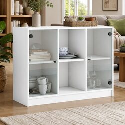 Sideboard White 102x37x75.5 cm Storage Cabinet Engineered Wood Furniture