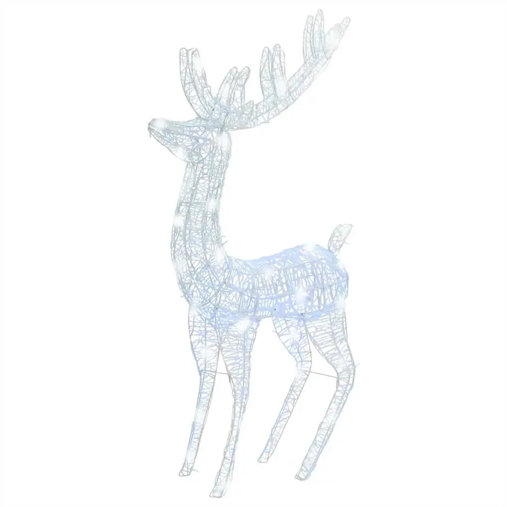 XXL Acrylic Christmas Reindeer 180cm 250 LED Lights Cold White Standing Decoration