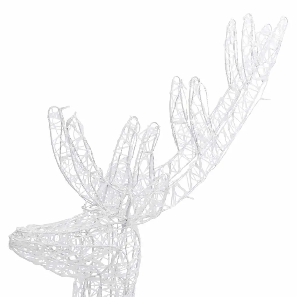 XXL Acrylic Christmas Reindeer 180cm 250 LED Lights Cold White Standing Decoration