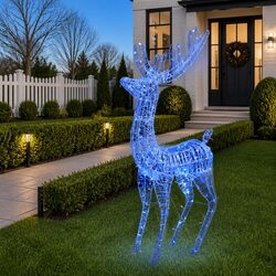 Enhance Your Holiday Space with a Blue Acrylic Reindeer