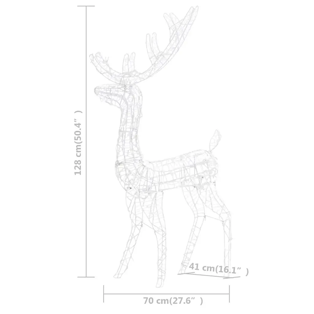 Acrylic Reindeer Family Christmas LED Light Decoration 300 Lights Blue Energy Saving