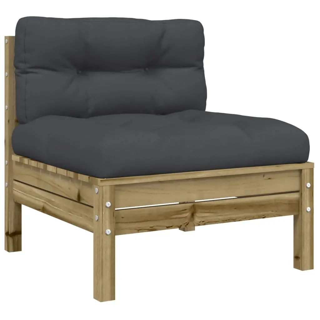 5 Piece Garden Sofa Set with Cushions Solid Pinewood Outdoor Patio Furniture