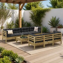 Stylish 8 Piece Garden Sofa Set with Cushions for Your Patio