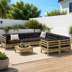 Enhance Your Outdoor Space with This 9 Piece Sofa Set