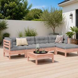 Comfortable Modular 6 Piece Garden Sofa Set with Cushions