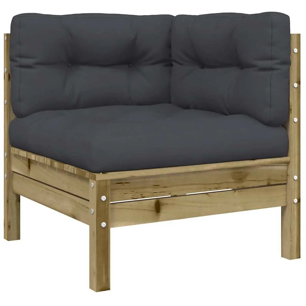 Garden Sofa Set 11 Piece Outdoor Furniture Brown Impregnated Pinewood with