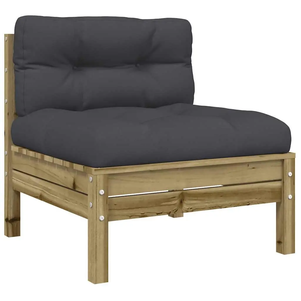 Garden Sofa Set 11 Piece Outdoor Furniture Brown Impregnated Pinewood with