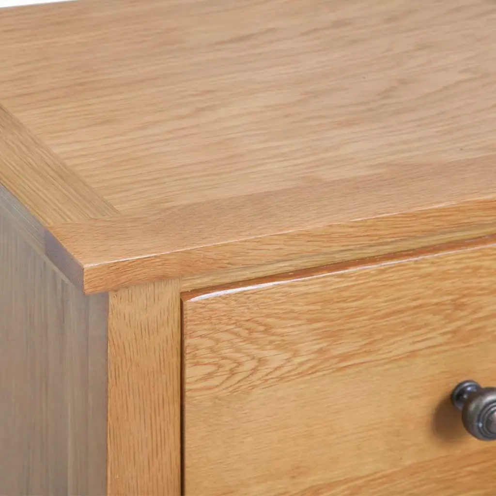 Tall Chest of Drawers 45x32x110 cm Solid Oak Wood 5 Drawer Storage Cabinet