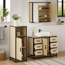 Enhance Your Bathroom with Sonoma Oak 3-Piece Set