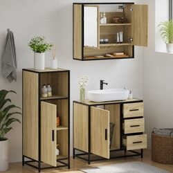 Brown Vanity Cabinet and Mirror Set for Your Bathroom