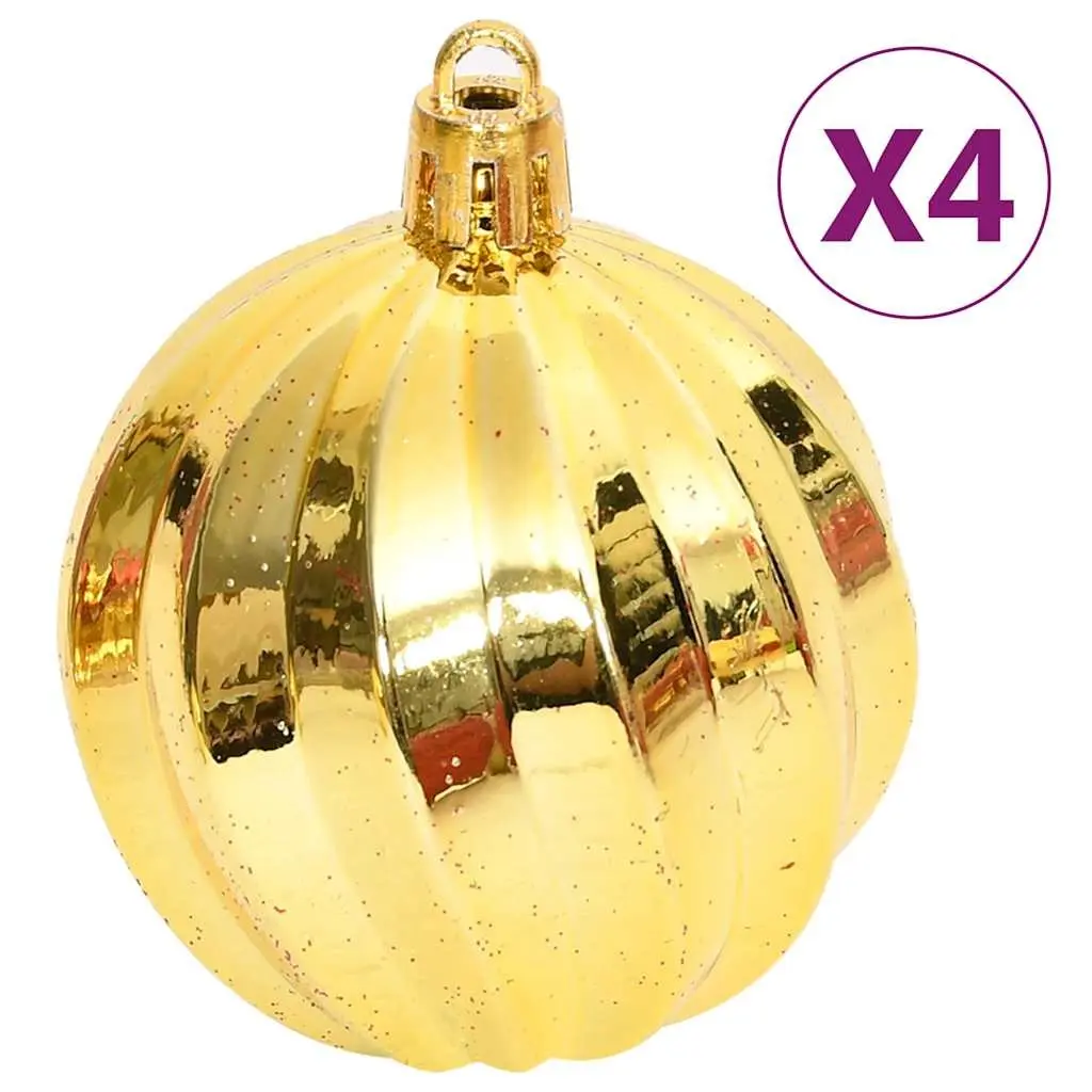 Christmas Bauble Set 108 Piece Shatterproof Gold Red Ornaments Tree Decoration