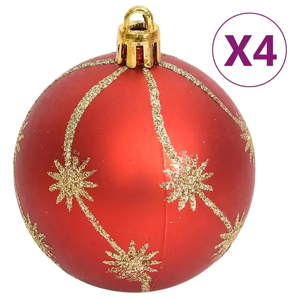 Christmas Bauble Set 108 Piece Shatterproof Gold Red Ornaments Tree Decoration