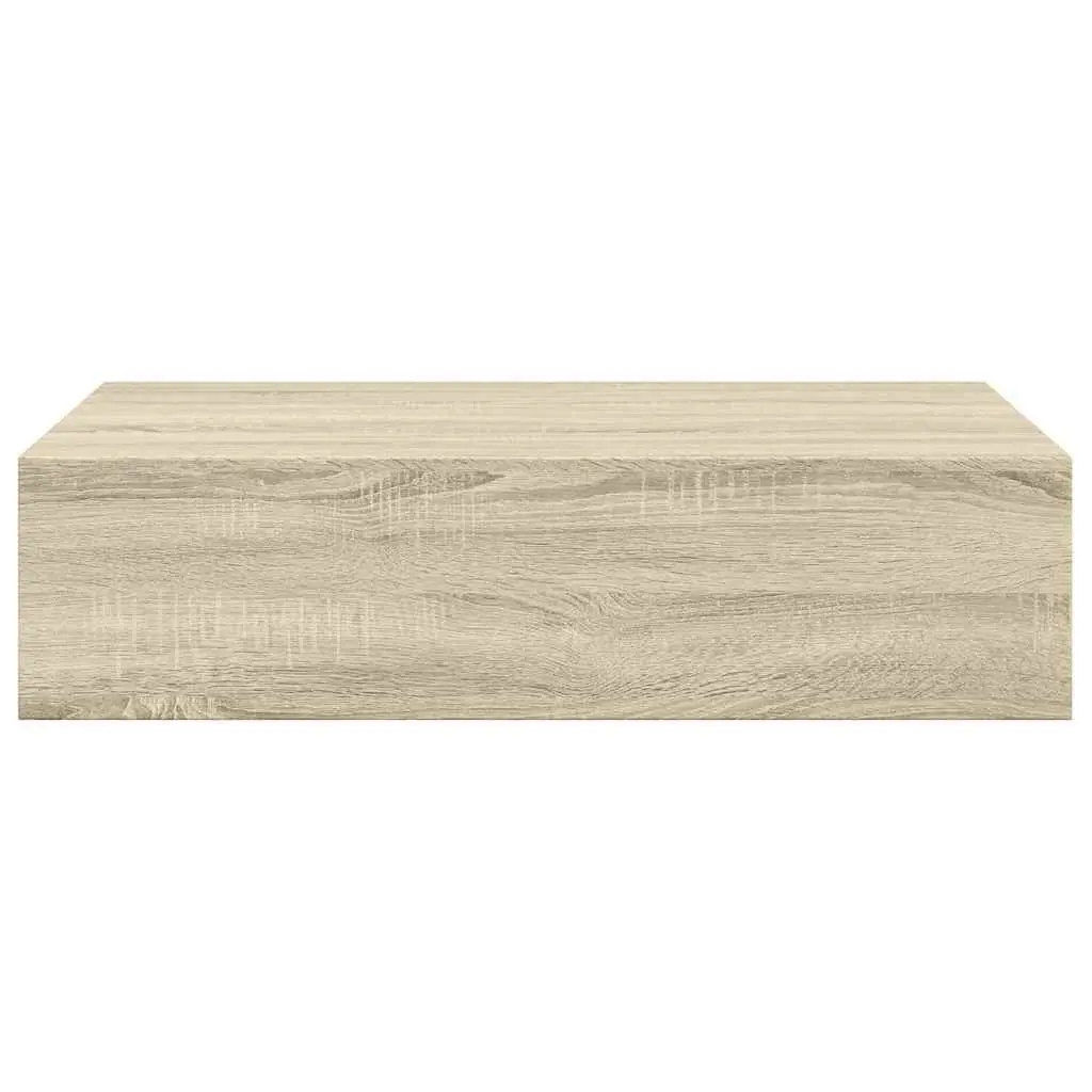 Floating Storage Drawer Shelves Wall-Mounted Oak Set of 2 40x23.5x10cm for Organizing Small Items in Living Rooms Bedrooms Entryways