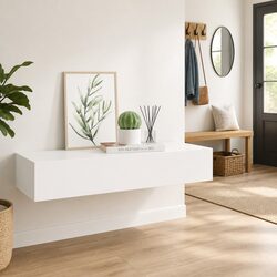 Wall-mounted Drawer Shelf Storage Floating Ledge Organizer White 60x23.5x10cm